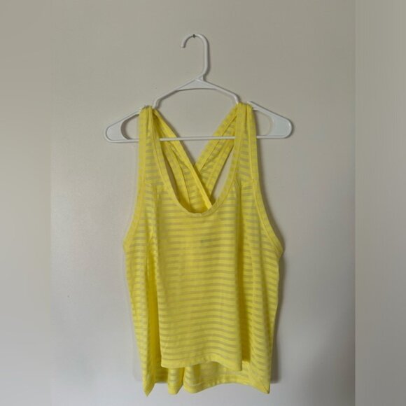 Zyia Nimbus Lemon Yellow Split Back Tank Top - Picture 3 of 10
